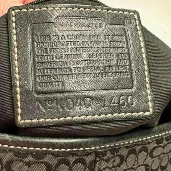 Coach Black Signature Hobo Tote Bag #1460 - Picture 7 of 12